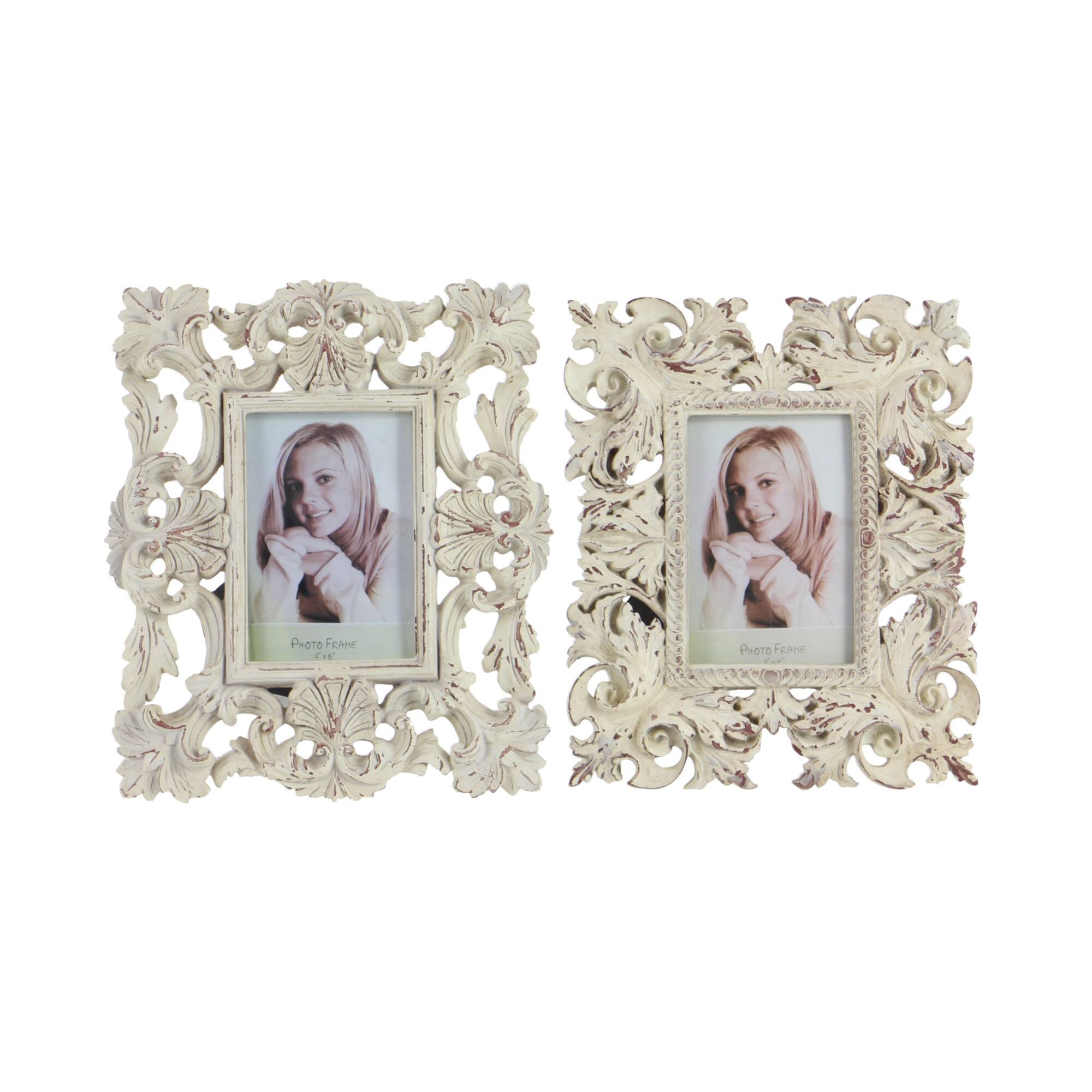 2 Pack White Polystone Traditional 9" x 11" Frames